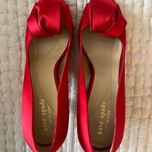 Kate Spade red satin heels
